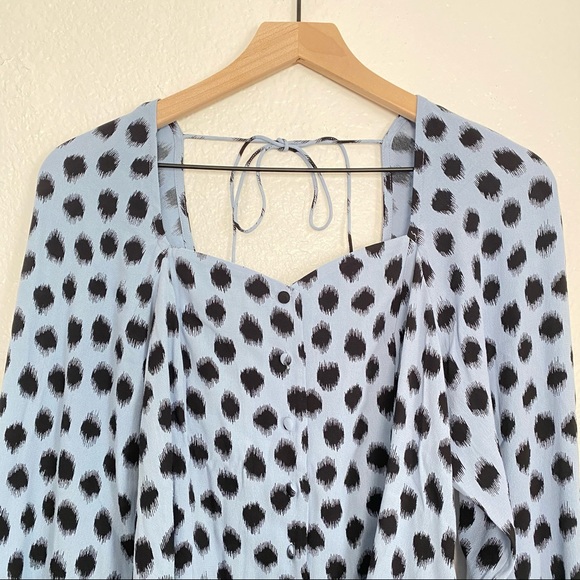 NWT & Other Stories Blue Dots Sweetheart neck Long - Picture 2 of 6